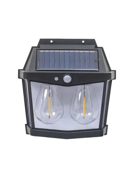 🌓 SolarGlow – Lampa Solară LED cu 2 Becuri, Senzor de Mișcare și 3 Moduri de Lumină