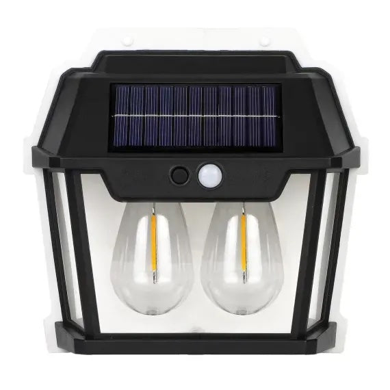 🌓 SolarGlow – Lampa Solară LED cu 2 Becuri, Senzor de Mișcare și 3 Moduri de Lumină