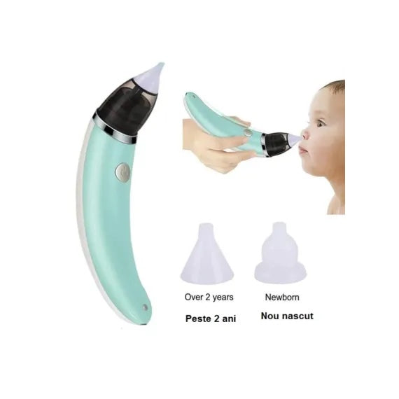 👶 NăsucFericit – Aspirator Nazal Electric pentru Bebeluși | Curățare Delicată, Somn Liniștit, Respirație Ușoară 🌙