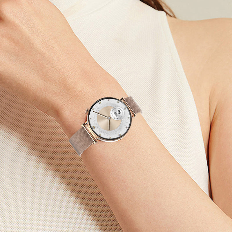 Ceas Smartwatch Celine HD Amoled – Rose Gold + 2 curele incluse