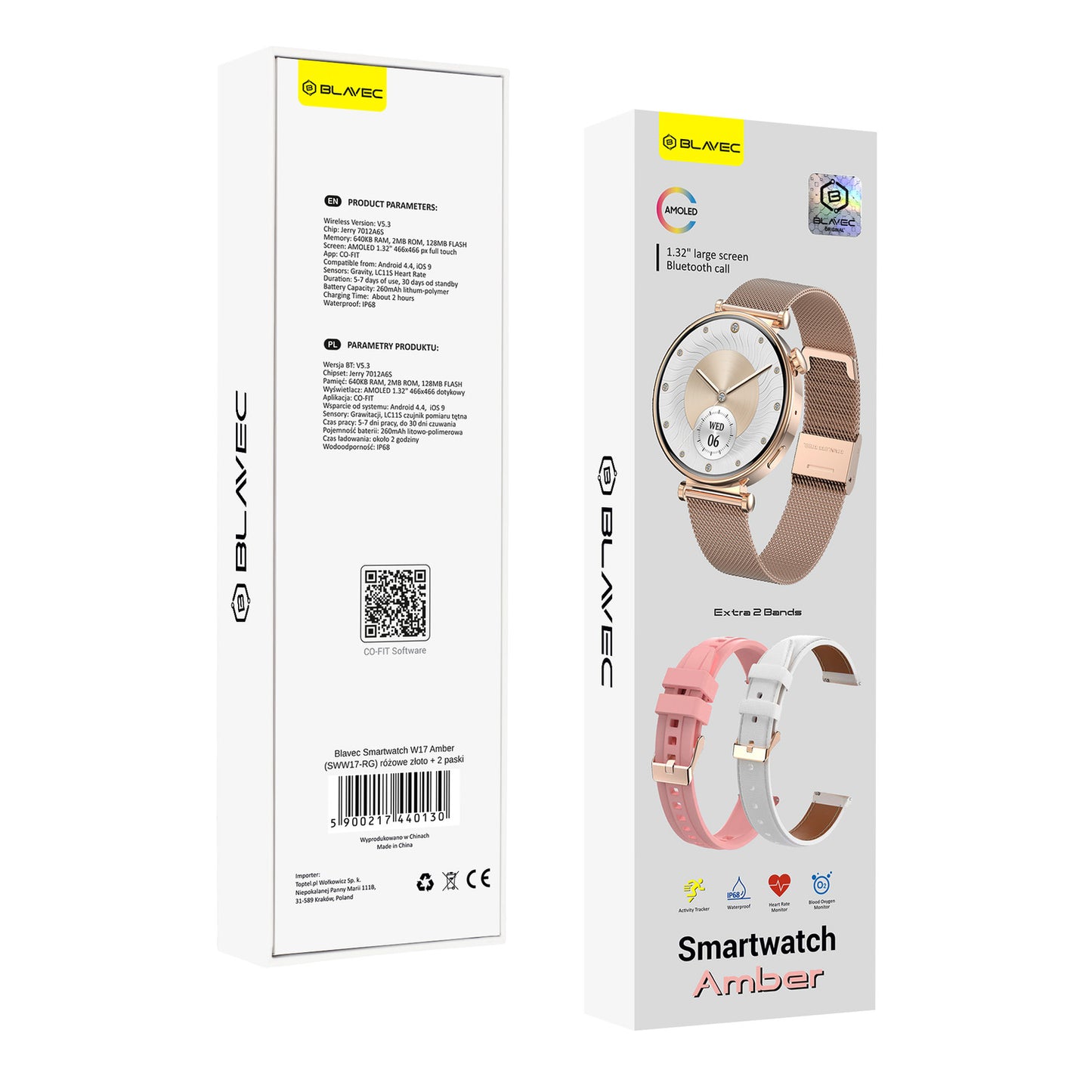 Ceas Smartwatch Celine HD Amoled – Rose Gold + 2 curele incluse