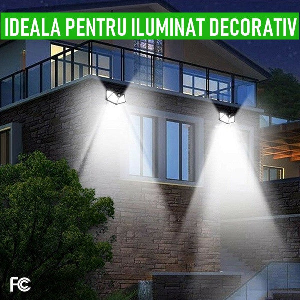 💡 LuminoMax – Lampa Solară cu 100 LED-uri & Senzor de Mișcare