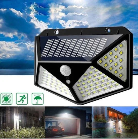 💡 LuminoMax – Lampa Solară cu 100 LED-uri & Senzor de Mișcare