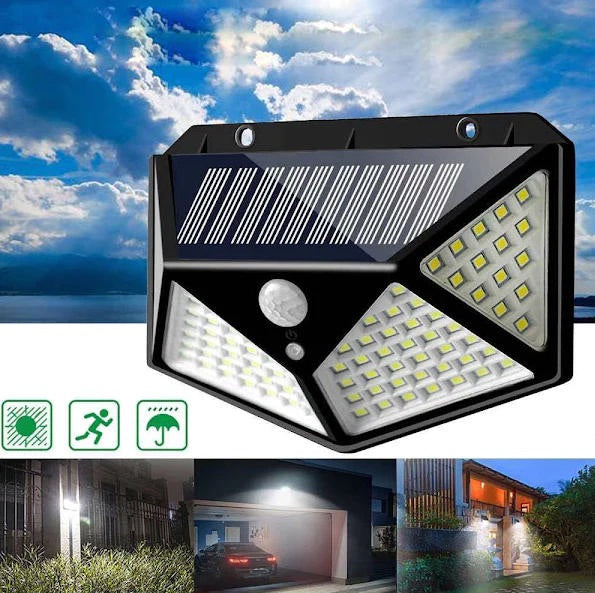 💡 LuminoMax – Lampa Solară cu 100 LED-uri & Senzor de Mișcare