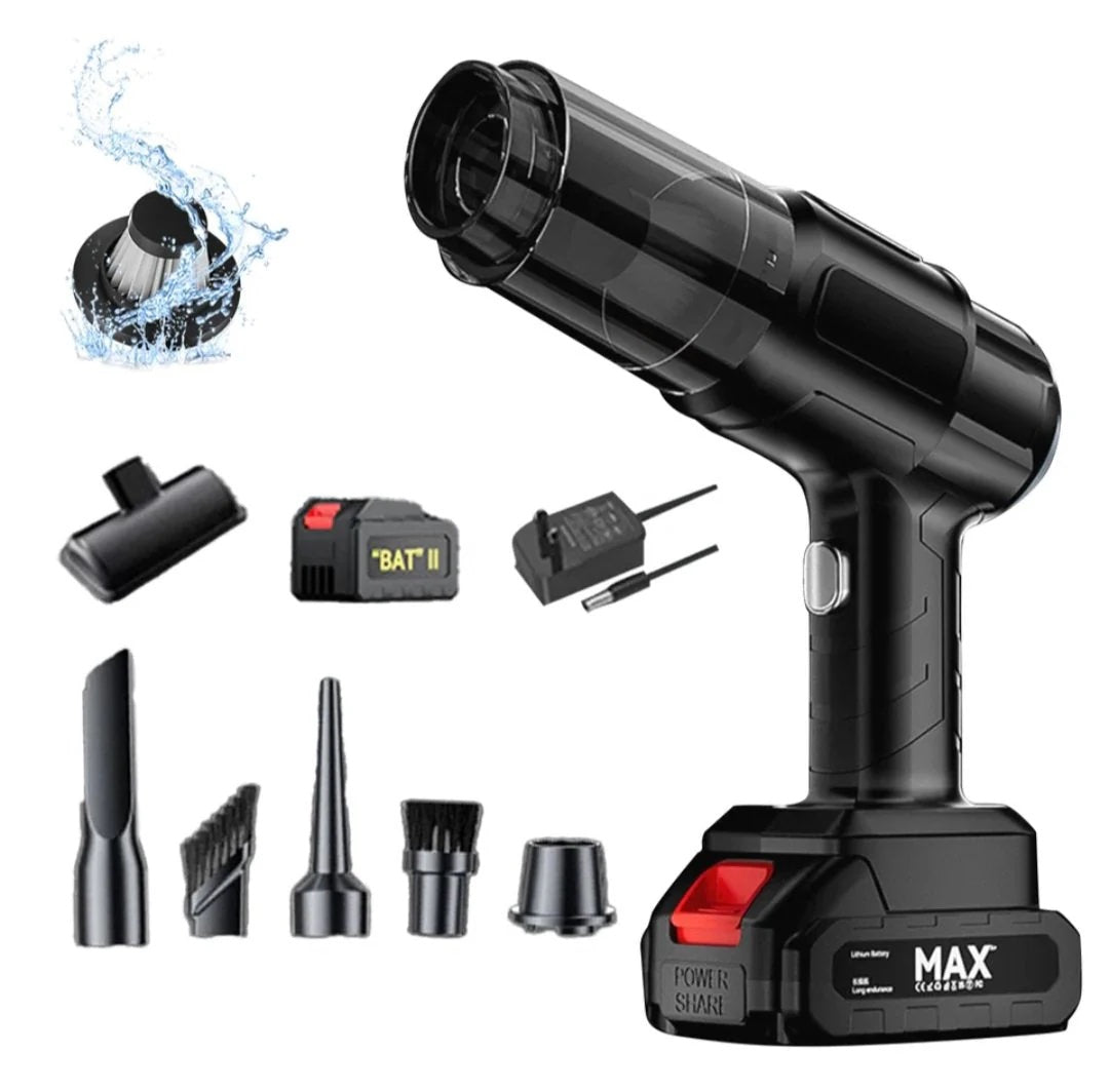 AirFlex 6in1 – Aspirator Portabil 🚗💨 cu Funcție de Suflare, Baterie Detasabilă și Reîncărcabilă 🔋, Design Compact pentru Mașină, Casă 🏠, Birou 🧑‍💻 și Îngrijirea Animalelor de Companie 🐾