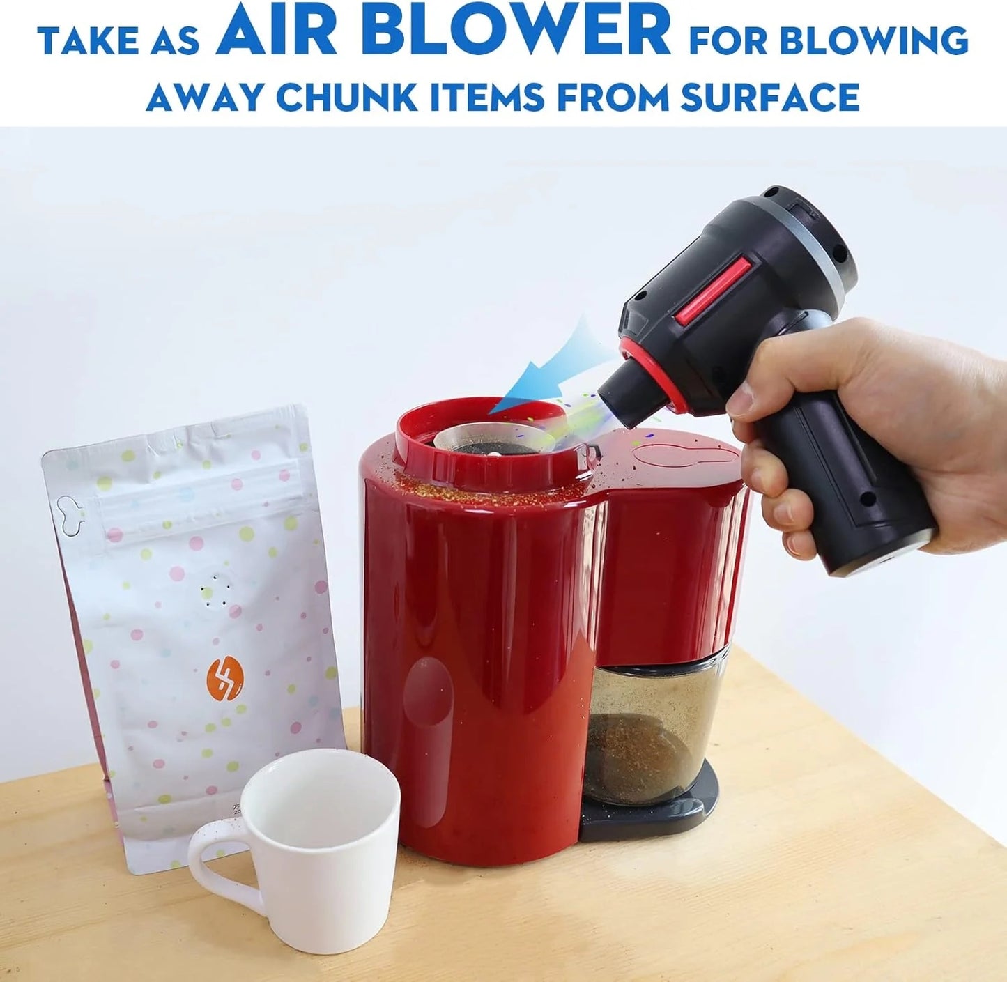 AirFlex 6in1 – Aspirator Portabil 🚗💨 cu Funcție de Suflare, Baterie Detasabilă și Reîncărcabilă 🔋, Design Compact pentru Mașină, Casă 🏠, Birou 🧑‍💻 și Îngrijirea Animalelor de Companie 🐾