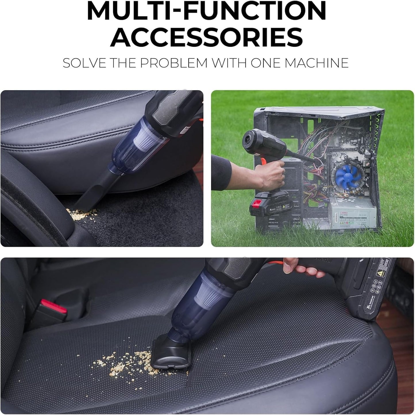 AirFlex 6in1 – Aspirator Portabil 🚗💨 cu Funcție de Suflare, Baterie Detasabilă și Reîncărcabilă 🔋, Design Compact pentru Mașină, Casă 🏠, Birou 🧑‍💻 și Îngrijirea Animalelor de Companie 🐾